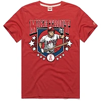 Men's Homage Mike Trout Red Los Angeles Angels Graphic Player T-Shirt