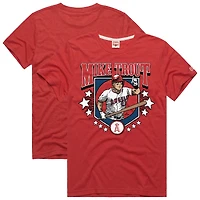 Men's Homage Mike Trout Red Los Angeles Angels Graphic Player T-Shirt