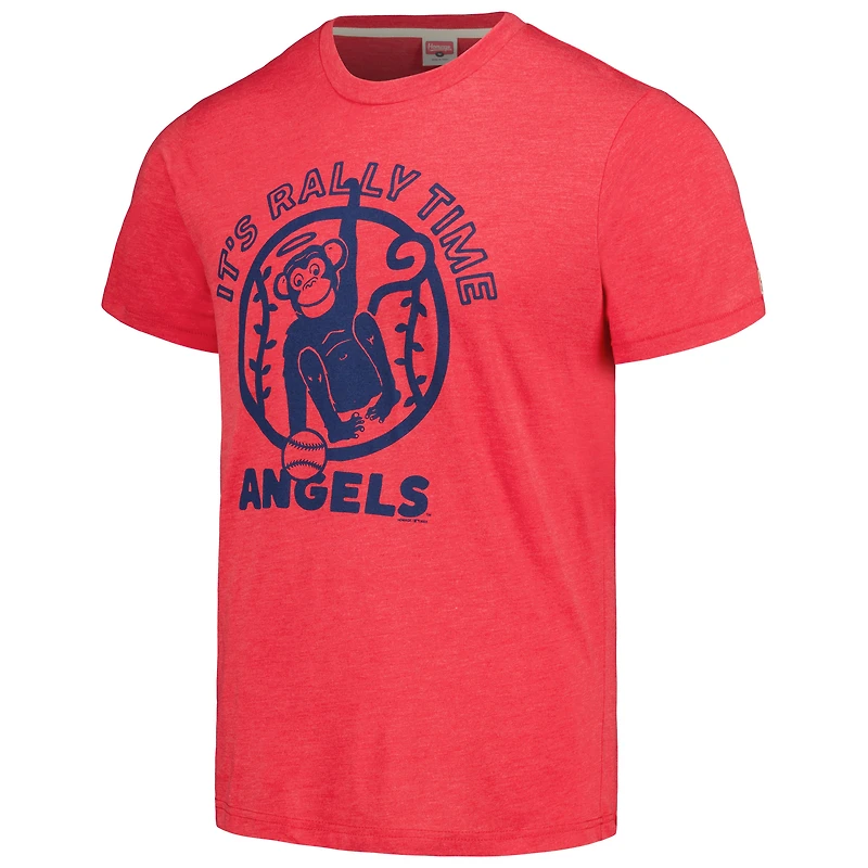 Men's Homage Red Los Angeles Angels Doodle Collection It's Rally Time Tri-Blend T-Shirt
