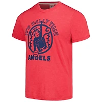Men's Homage Red Los Angeles Angels Doodle Collection It's Rally Time Tri-Blend T-Shirt