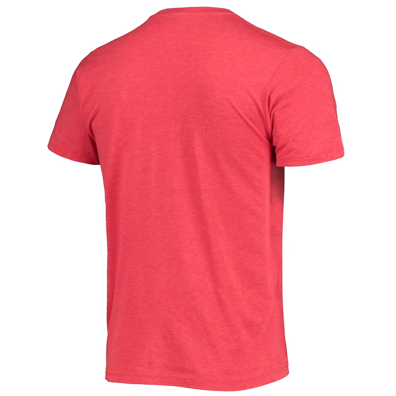 Men's Homage Red Los Angeles Angels Hand-Drawn Logo Tri-Blend T-Shirt