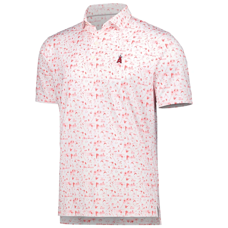 Men's johnnie-O White Los Angeles Angels Ballpark Polo