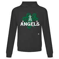 Men's Levelwear Black Los Angeles Angels St. Patrick's Day Relay Shamrock Pullover Hoodie