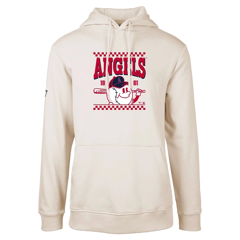 Men's Levelwear Cream Los Angeles Angels Podium Inaugural Pullover Hoodie