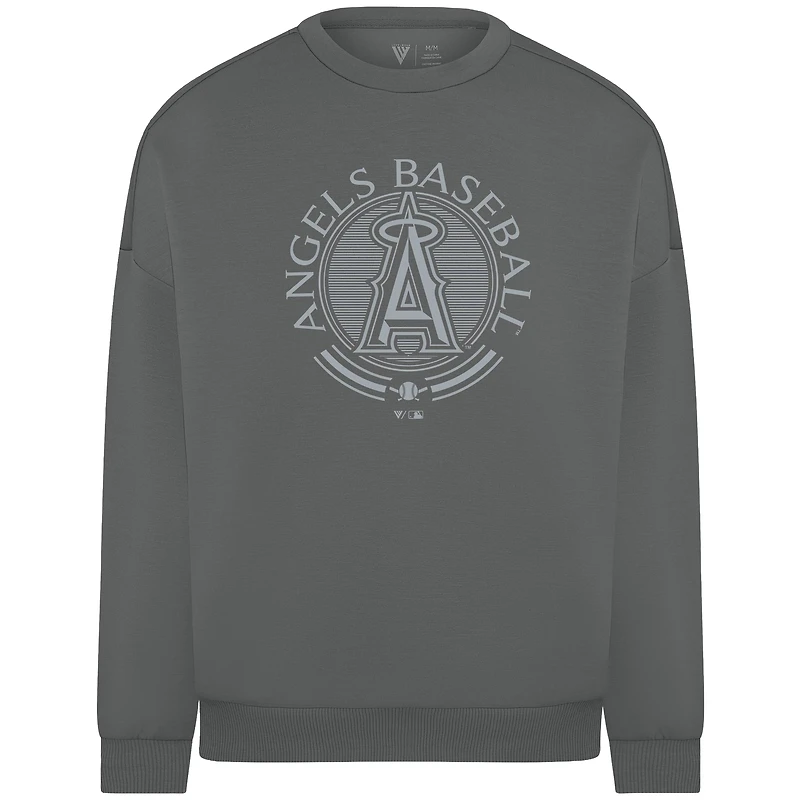 Sweat-shirt à capuche gris Los Angeles Angels Luxe Signature Grain pour homme Levelwear