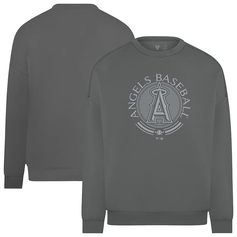 Men's Levelwear Gray Los Angeles Angels Luxe Signature Grain Pullover Sweatshirt