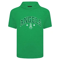 Sweat à capuche manches courtes et carreaux pour homme Levelwear Green Los Angeles Angels St. Patrick's Day Phase