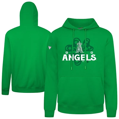 Men's Levelwear  Green Los Angeles Angels St. Patrick's Day Podium Shamrock Pullover Hoodie