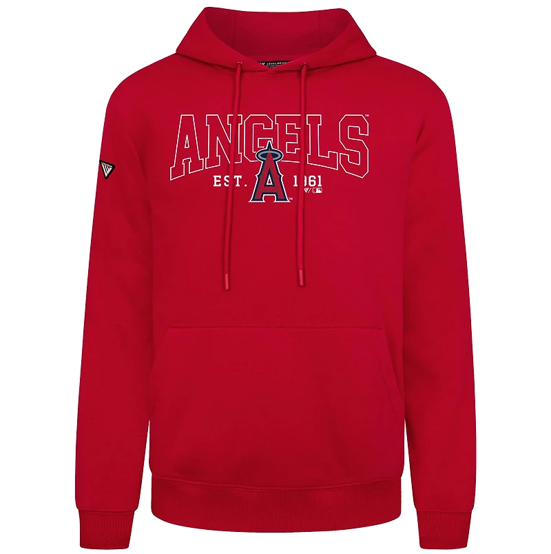Sweat à capuche rouge Levelwear pour homme Los Angeles Angels Accolade Podium Textbook