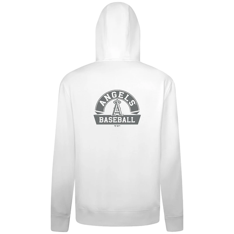 Men's Levelwear White Los Angeles Angels Podium Banner Arch Full-Zip Hoodie