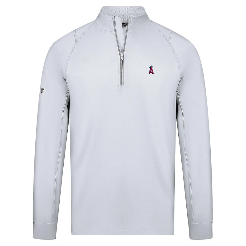 Men's Levelwear White Los Angeles Angels Theory Insignia 2.0 Quarter-Zip Pullover Top