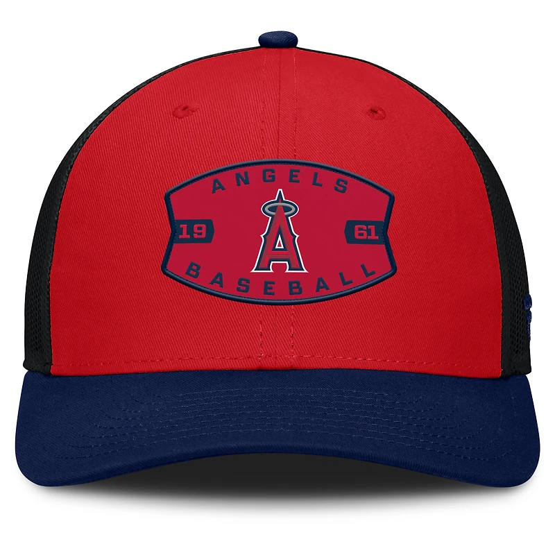 Men's Los Angeles Angels Fanatics Red/Navy Cutoff Adjustable Trucker Hat