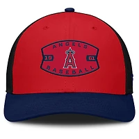 Men's Los Angeles Angels Fanatics Red/Navy Cutoff Adjustable Trucker Hat
