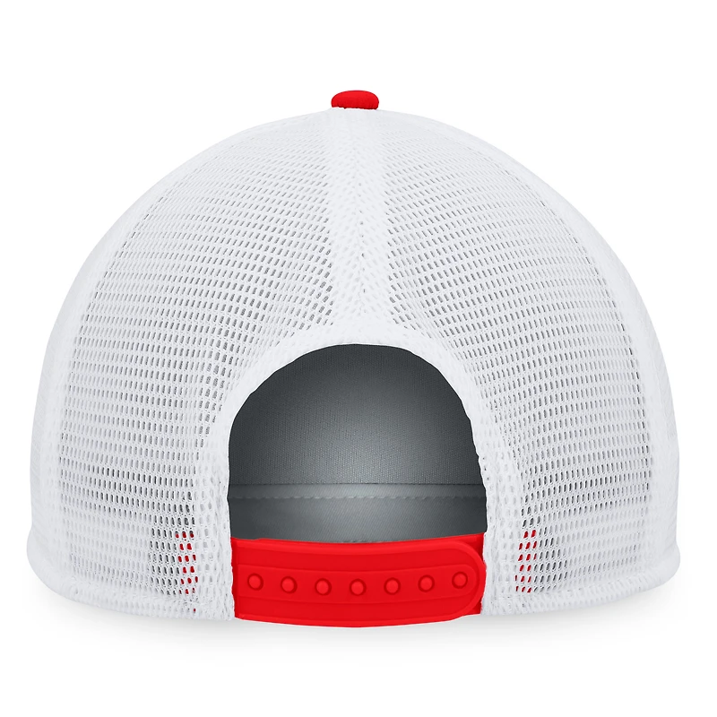 Men's Majestic Red/White Los Angeles Angels Foam Trucker Snapback Hat