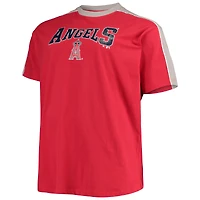 T-shirt de joueur passepoil à la mode Mike Trout pour hommes, rouge/argent, Los Angeles Angels