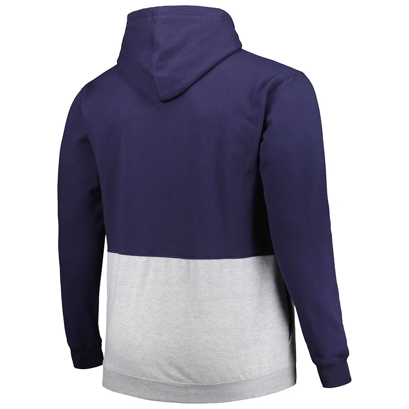 Sweat à capuche demi-glissière en polaire Los Angeles Angels Big & Tall bleu marine/blanc pour homme