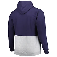 Sweat à capuche demi-glissière en polaire Los Angeles Angels Big & Tall bleu marine/blanc pour homme