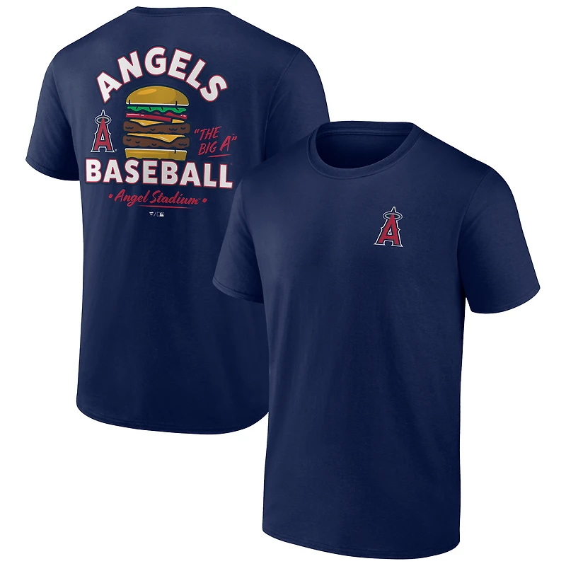 T-shirt Big A Burger bleu marine pour homme des Los Angeles Angels