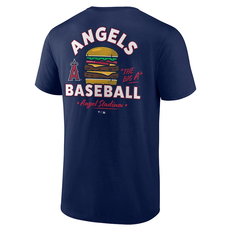 T-shirt Big A Burger bleu marine pour homme des Los Angeles Angels