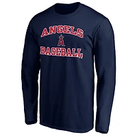 Men's  Navy Los Angeles Angels Heart & Soul Long Sleeve T-Shirt