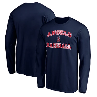 Men's  Navy Los Angeles Angels Heart & Soul Long Sleeve T-Shirt