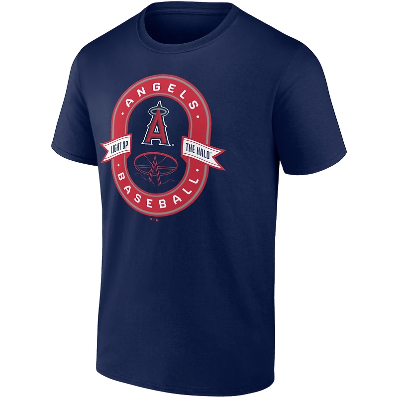 T-shirt bleu marine pour homme avec logo emblématique des Los Angeles Angels