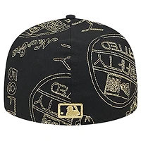 Men's New Era Black Los Angeles Angels 59FIFTY Day Allover Fitted Hat