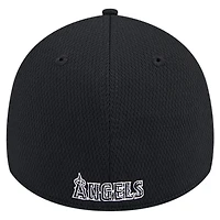 Casquette flexible Active Dash Mark 39THIRTY des Los Angeles Angels New Era noire pour hommes