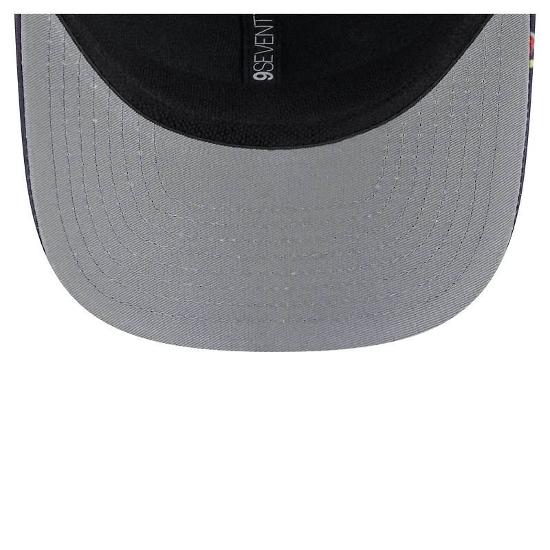 Casquette extensible à boutons-pression New Era noire Los Angeles Angels Adventure Drinks Pattern 9SEVENTY pour homme