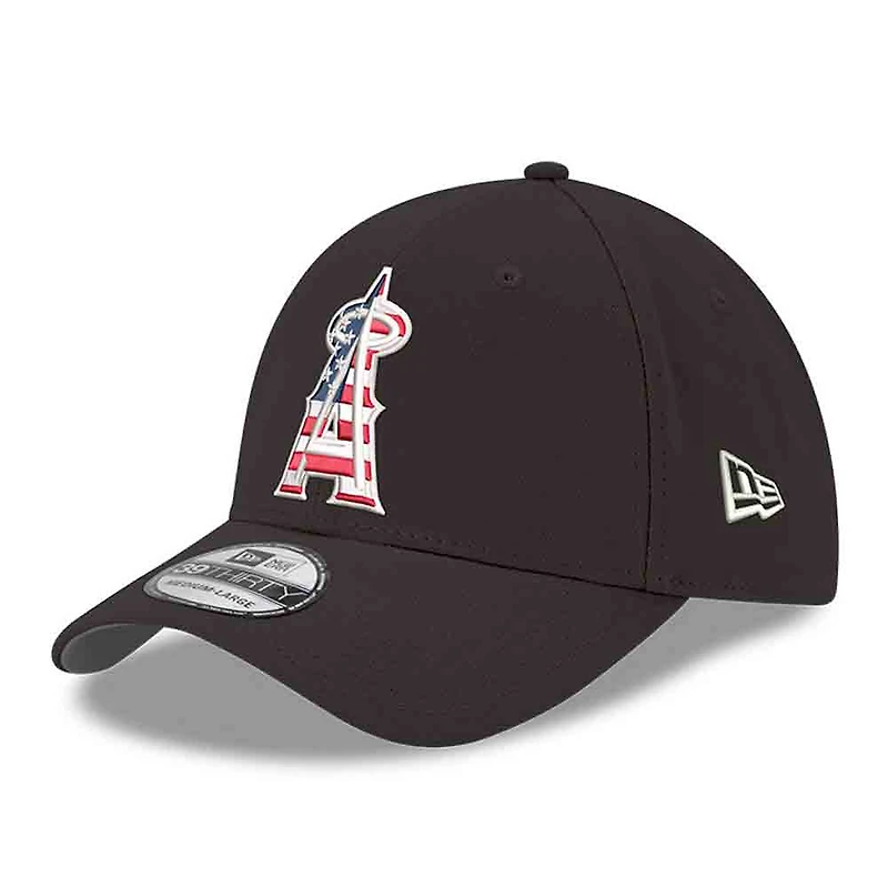 Men's New Era Black Los Angeles Angels America 250 39THIRTY Flex Hat