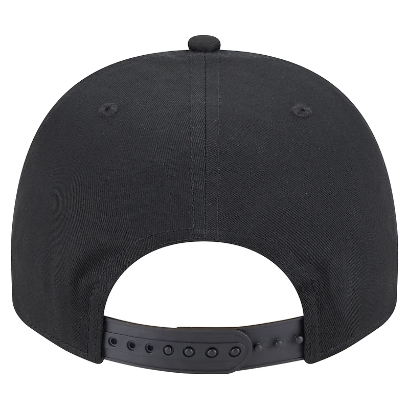 Men's New Era Black Los Angeles Angels Chainstitch 9FIFTY A-Frame Snapback Hat