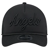 Casquette camionneur ajustable New Era noire Los Angeles Angels City Initial 9FORTY A-Frame M-Crown pour homme