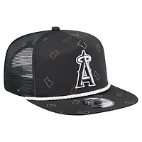 Men's New Era  Black Los Angeles Angels Gummy Golfer Trucker Adjustable Hat