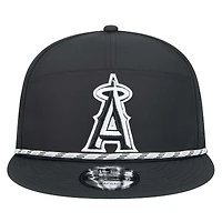 Men's New Era  Black Los Angeles Angels Laser Cut 9FIFTY Snapback Hat