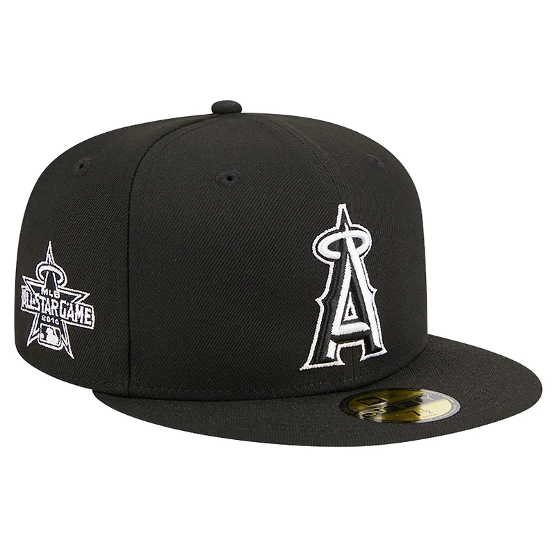 Men's New Era Black Los Angeles Angels Logo 59FIFTY Fitted Hat