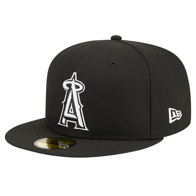 Men's New Era Black Los Angeles Angels Logo 59FIFTY Fitted Hat