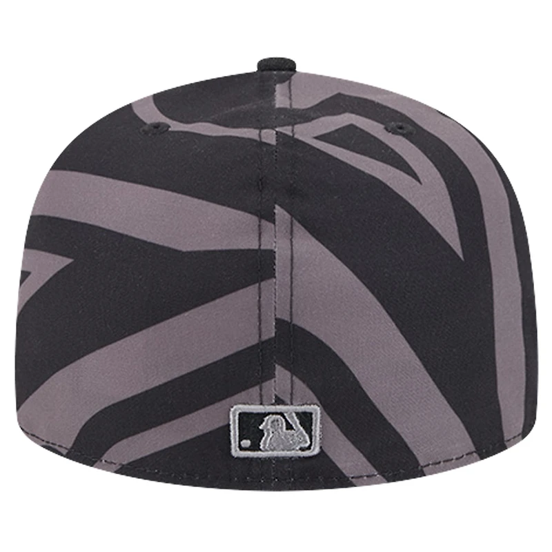 Men's New Era Black Los Angeles Angels Logo Fracture 59FIFTY Fitted Hat