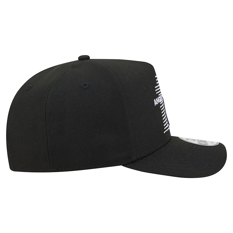Men's New Era Black Los Angeles Angels Motion A-Frame 9FIFTY Snapback Hat