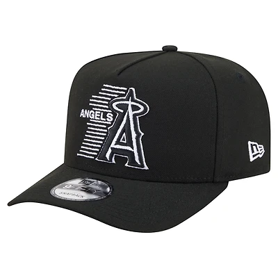 Men's New Era Black Los Angeles Angels Motion A-Frame 9FIFTY Snapback Hat