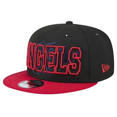 Men's New Era Black Los Angeles Angels Splatter 9FIFTY Snapback Hat