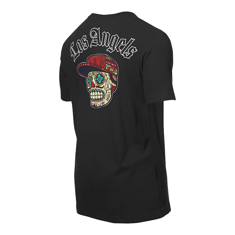 T-shirt noir New Era Los Angeles Angels Sugar Skulls pour homme
