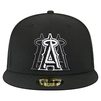 Men's New Era Black Los Angeles Angels Tri-Hit 59FIFTY Fitted Hat