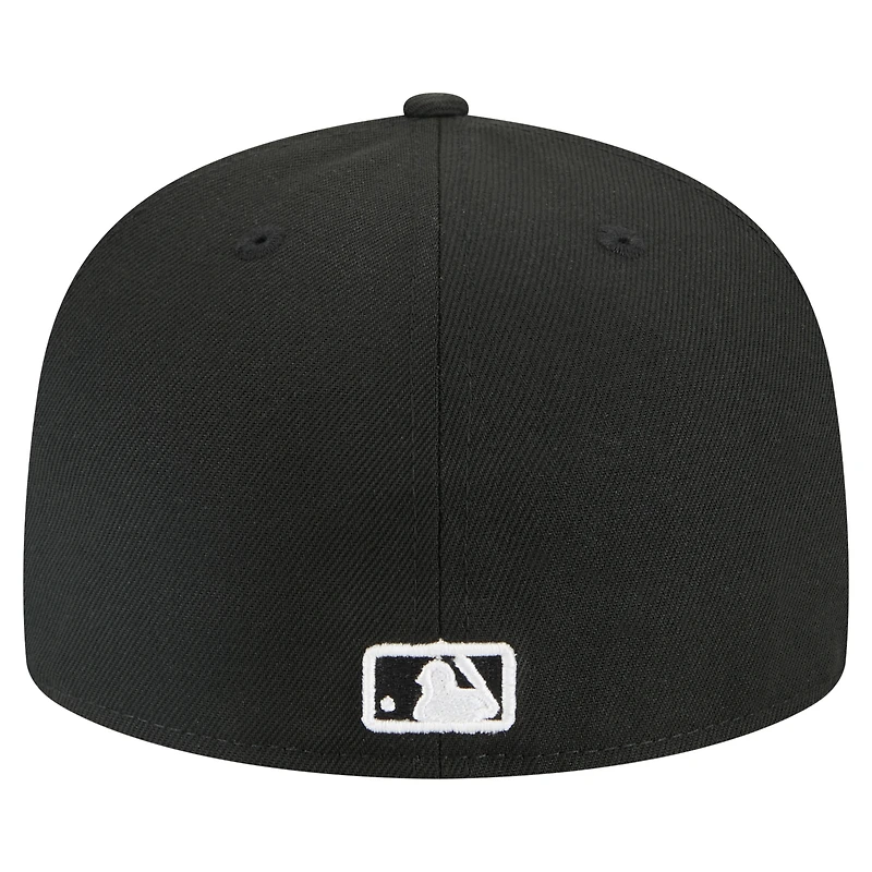 Men's New Era Black Los Angeles Angels Tri-Hit 59FIFTY Fitted Hat