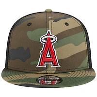 Casquette New Era Camo Los Angeles Angels Woodland Camo Trucker 9FIFTY Snapback pour homme