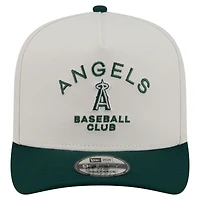 Men's New Era  Cream/Dark Green Los Angeles Angels Chrome A-Frame 9FIFTY Snapback Hat