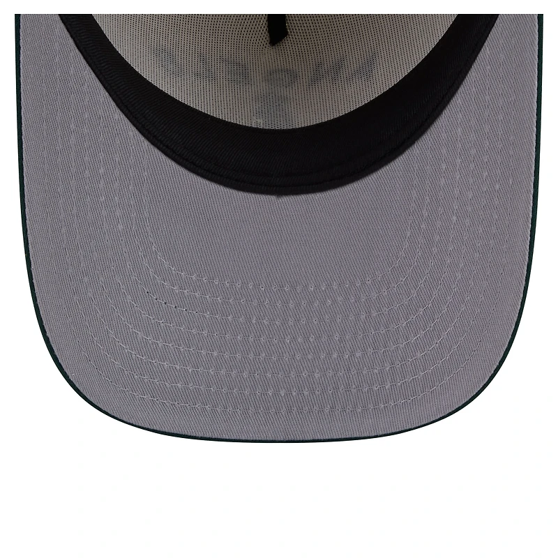 Men's New Era Cream/Dark Green Los Angeles Angels Chrome A-Frame 9FIFTY Snapback Hat