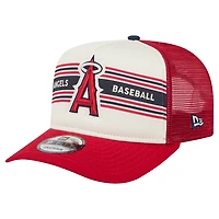 Casquette snapback A-Frame 9FIFTY Trucker pour homme New Era crème/rouge Los Angeles Angels Banner