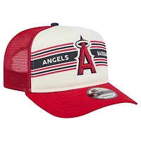 Casquette snapback A-Frame 9FIFTY Trucker pour homme New Era crème/rouge Los Angeles Angels Banner