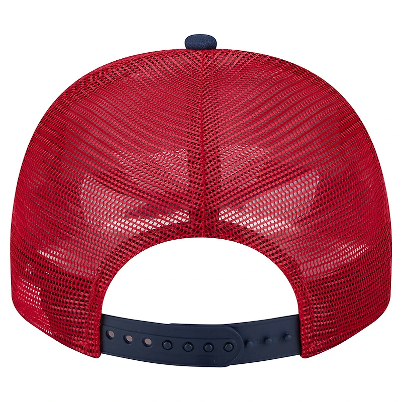 Men's New Era Cream/Red Los Angeles Angels Banner A-Frame 9FIFTY Trucker Snapback Hat