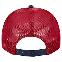 Men's New Era Cream/Red Los Angeles Angels Banner A-Frame 9FIFTY Trucker Snapback Hat